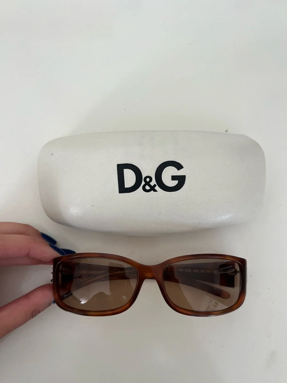 D&G Brown Tortoise Rectangular Women's Sunglasses
